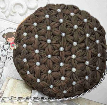 شنطه كروشيه مدورة